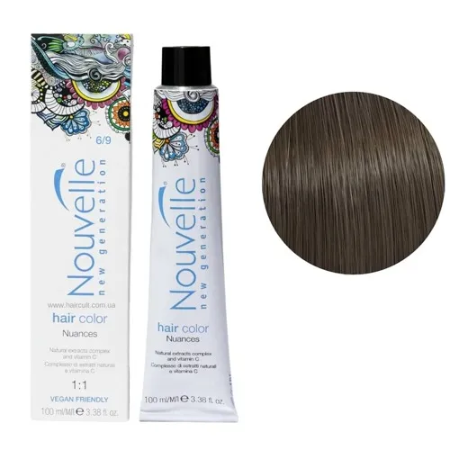 6/9 темний блонд Фарба для волосся перманентна, 100мл Permanent Hair Color Nouvelle