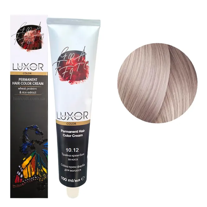 10/12 Платиновий блондин попелястий фіолетовий Стійка крем-фарба для волосся, 100мл  Permanent Hair Color Cream LUXOR Professional 