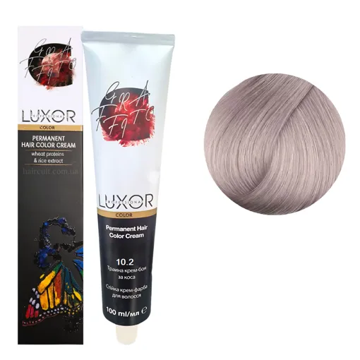10/2 Платиновий блондин фіолетовий Стійка крем-фарба для волосся, 100мл  Permanent Hair Color Cream LUXOR Professional 