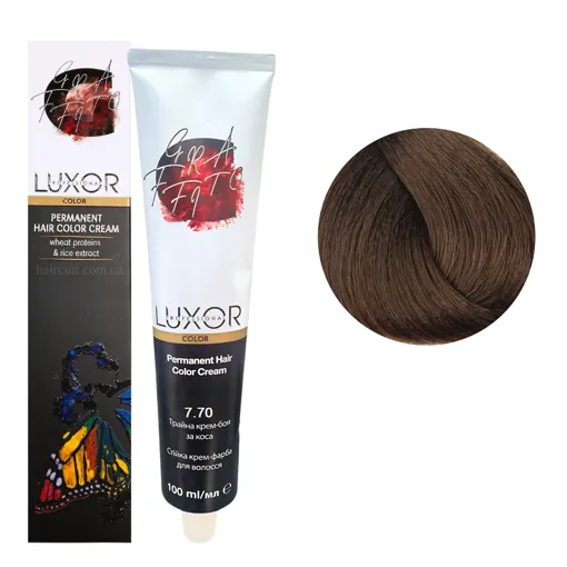 7/70 Блондин інтенсивний шоколадний  Стійка крем-фарба для волосся, 100мл  Permanent Hair Color Cream LUXOR Professional 