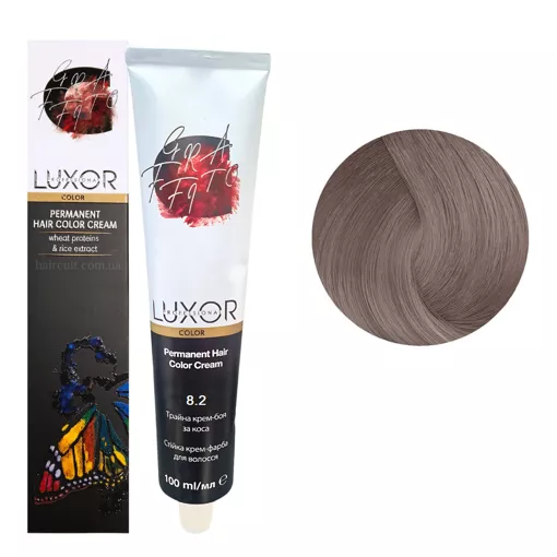 8/2 Світлий блондин фіолетовий  Стійка крем-фарба для волосся, 100мл  Permanent Hair Color Cream LUXOR Professional 
