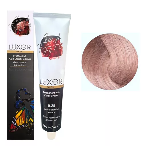 9/25 Дуже світлий блондин фіолетовий махагоновий  Стійка крем-фарба для волосся, 100мл  Permanent Hair Color Cream LUXOR Professional 