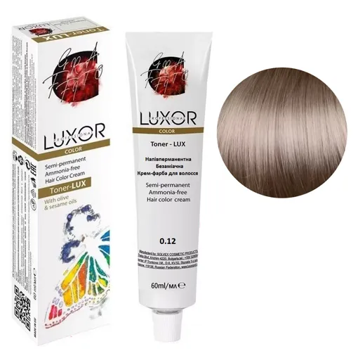 0/12 Тонувальна безаміачна крем-фарба для волосся, 60 мл Toner - LUX Color LUXOR Professional