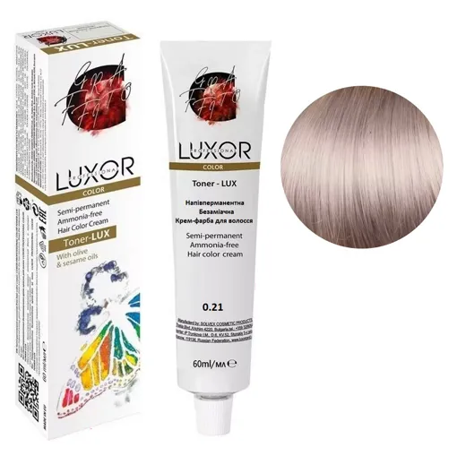 0/21 Тонувальна безаміачна крем-фарба для волосся, 60 мл Toner - LUX Color LUXOR Professional