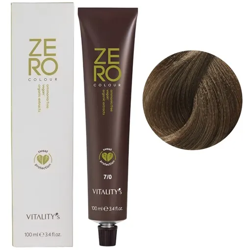 7/0 блондин натуральний Крем-фарба для волосся без аміаку, 100 мл ZERO VEGAN Vitality`s