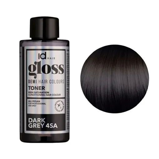 4SA (4/1) Dark Grey Деміперманентна рідка фарба для волосся без аміаку, 75 мл Demi Hair Colours TONER GLOSS ID Hair