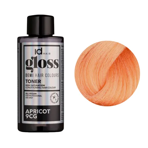 9CG (9/43) Apricot Деміперманентна рідка фарба для волосся без аміаку, 75 мл Demi Hair Colours TONER GLOSS ID Hair