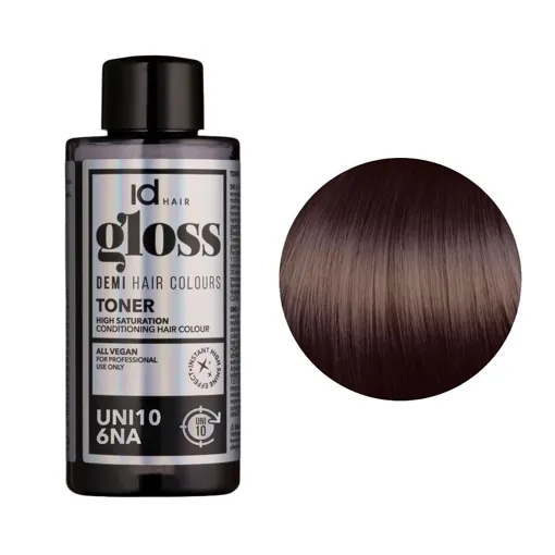 6NA UNI10 (6/01) Деміперманентна рідка фарба для волосся без аміаку, 75 мл Demi Hair Colours TONER GLOSS ID Hair