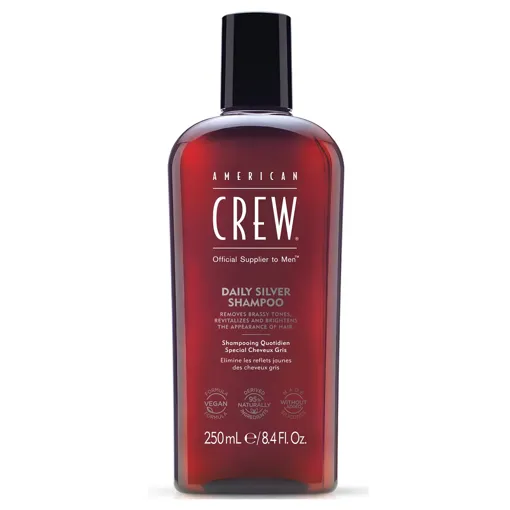 Шампунь для сивого волосся, що нейтралізує жовті відтінки (тонуючий), 250 мл Daily Silver Shampoo Hair &amp; Body American Crew