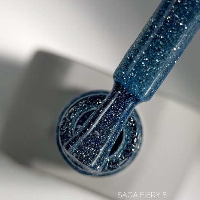 Гель-лак світловідбиваючий, 9 мл №08 Fiery Gel Polish SAGA Professional