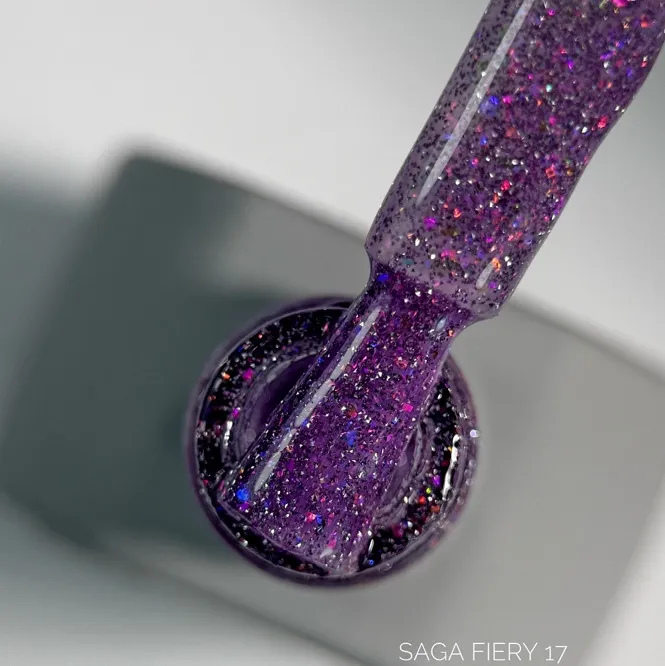 Гель-лак світловідбиваючий, 10 мл №17 Fiery Gel Polish SAGA Professional