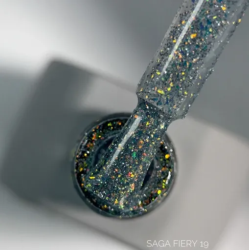 Гель-лак світловідбиваючий, 9 мл №19 Fiery Gel Polish SAGA Professional