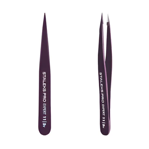 Пінцет для брів "ФІОЛЕТОВИЙ" EXPERT 11 TYPE 5v (точковий) TE-11/5v STALEKS PRO