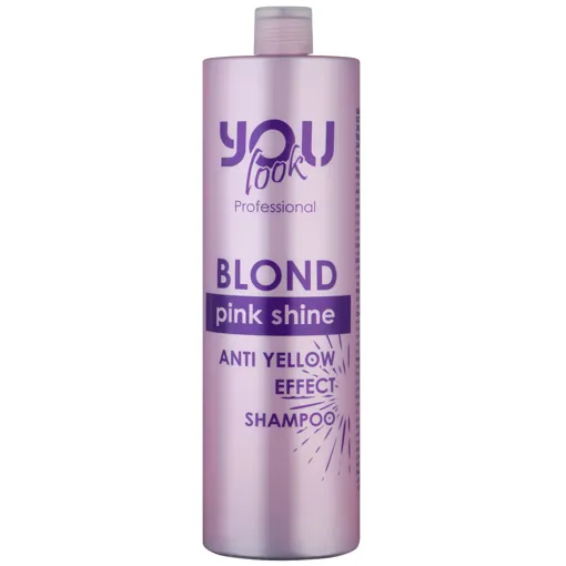 Шампунь з&nbsp;рожевим пігментом для&nbsp;нейтралізації жовто-помаранчових відтінків волосся, 1000 мл SHAMPOO Pink Shine BLOND You look Professional