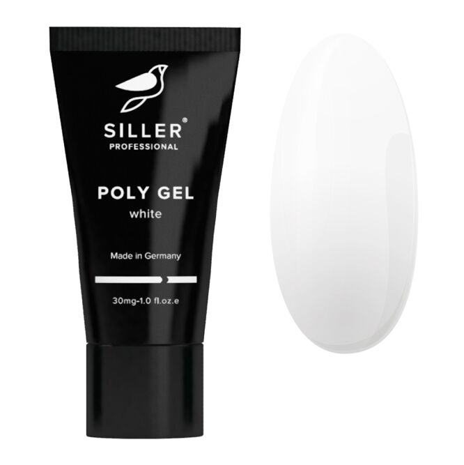 Полігель для нігтів, 30 мл White Poly Gel SILLER Proffesional 