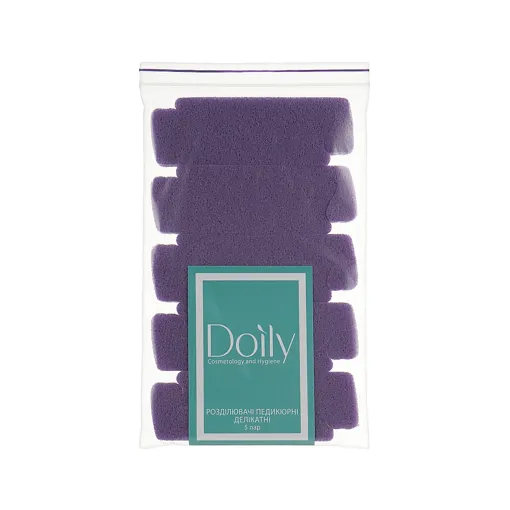 Розділювачі педикюрні делікатні з пінополіетилену (5 пар/пач) колір: фіолетовий Doily