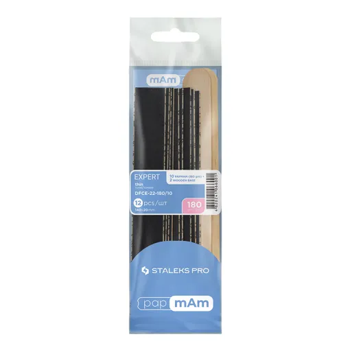 Набір змінних файлів papmAm 180 грит (10 шт) та дерев&rsquo;яна основа (2 шт) EXPERT 22 (DFCE-22-180/10) STALEKS PRO