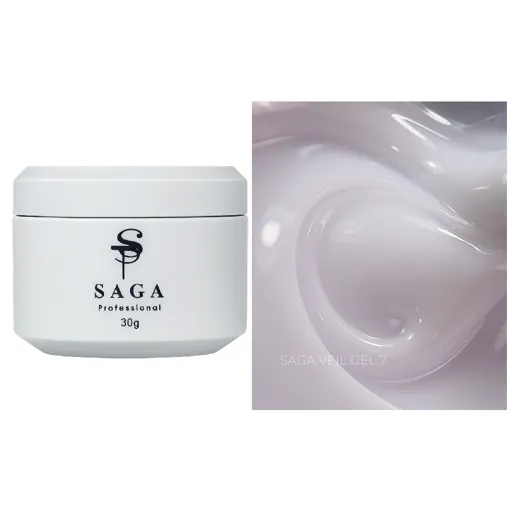 Гель для нарощування на укріплення нігтів камуфлюючий, 30 мл №07 Veil Builder Gel SAGA Professional