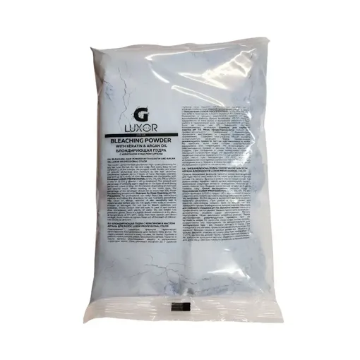 Пудра для освітлення волосся (блакитна) з кератином і аргановою олією (7 levels), 500 г BLEACHING POWDER  with keratin &amp; argan oil LUXOR Professional 
