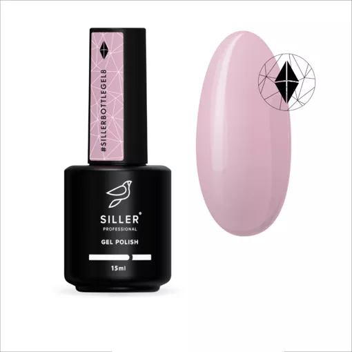 Рідкий гель для укріплення нігтів, 15 мл №08 Рожево-бузковий Bottle Gel SILLER Professional