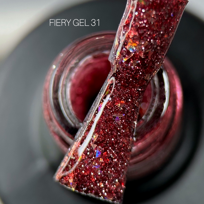 Гель-лак світловідбиваючий, 9 мл №31 Fiery Gel Polish SAGA Professional