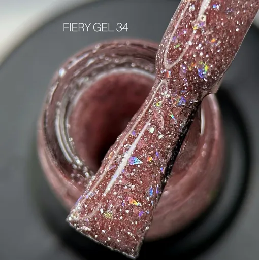 Гель-лак світловідбиваючий, 10 мл №34 Fiery Gel Polish SAGA Professional