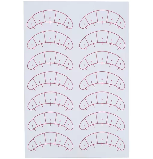 Наклейки з розміткою для нарощування вій (70 пар у пачці) KODI Professional 