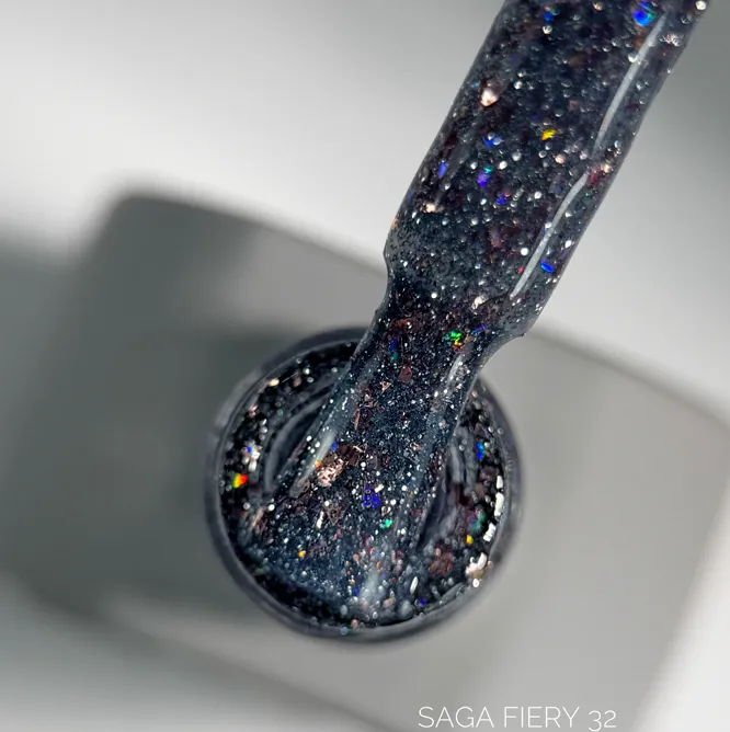 Гель-лак світловідбиваючий, 9 мл №32 Fiery Gel Polish SAGA Professional