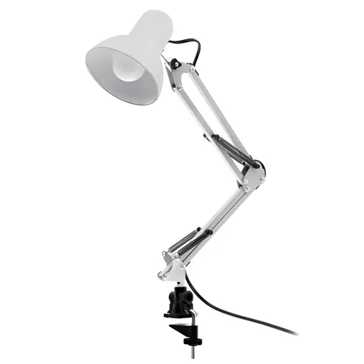 Лампа настільна з довгою рукояттю на затиску до столу (БІЛА) Desk Lamp