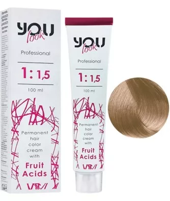 9/8 дуже світлий блондин бежевий Крем-фарба стійка з фруктовими кислотами, 100 мл You look Professional