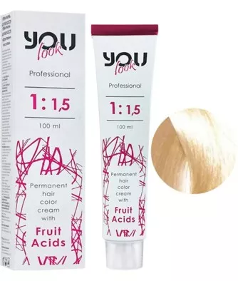 12/26 суперосвітлювальний блондин перламутрово-червоний Крем-фарба стійка з фруктовими кислотами, 100 мл You look Professional