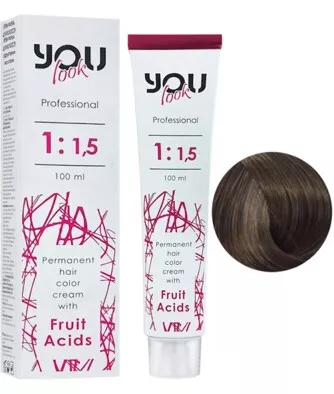 6/71 темний блондин коричневий попелястий Крем-фарба стійка з фруктовими кислотами, 100 мл You look Professional