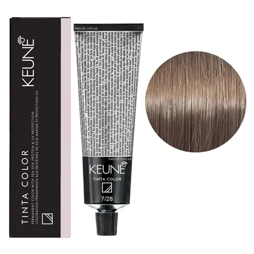 7/28 Середній блондин перламутровий мокко Фарба перманентна для волосся,  60 мл Permanent Color TINTA COLOR KEUNE