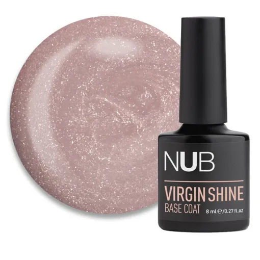 NUB VIRGIN SHINE Base Основа камуфлююча каучукова з шимером під гель-лак 8мл №05 Cocoa Shine