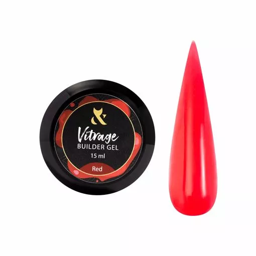 F.O.X Vitrage Builder Gel Вітражний будівельний гель 15мл Red