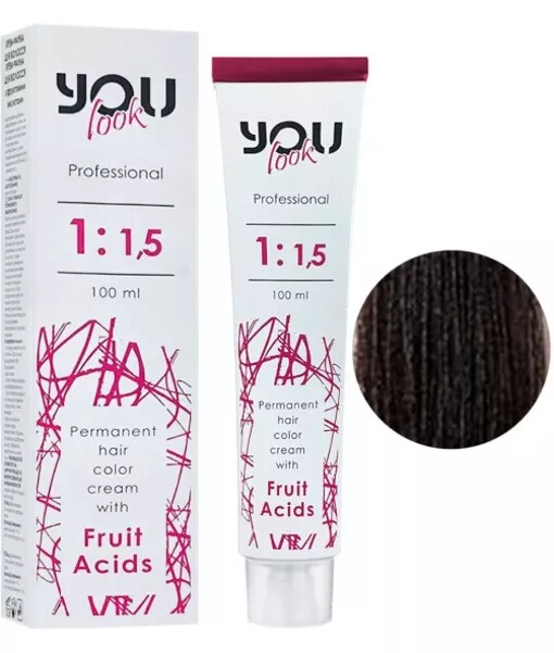 3 темний шатен Крем-фарба стійка з фруктовими кислотами, 100 мл You look Professional