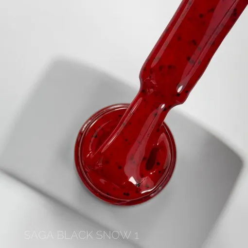 Гель-лаки з чорною крихтою, 9 мл №01 Snow Black Gel Polish SAGA Professional