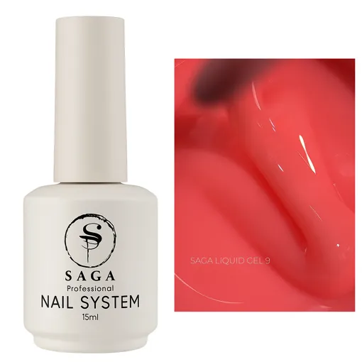 Гель рідкий для зміцнення нігтів, 15 мл №09 Liquid Gel SAGA Professional