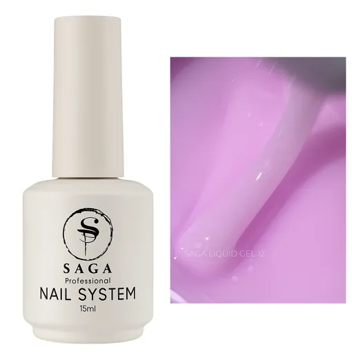 Гель рідкий для зміцнення нігтів, 15 мл №12 Liquid Gel SAGA Professional