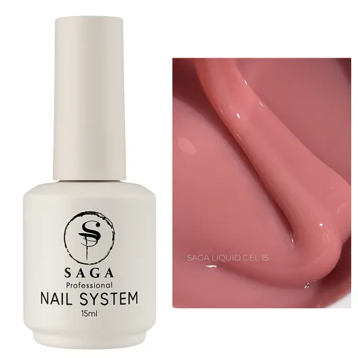 Гель рідкий для зміцнення нігтів, 15 мл №15 Liquid Gel SAGA Professional