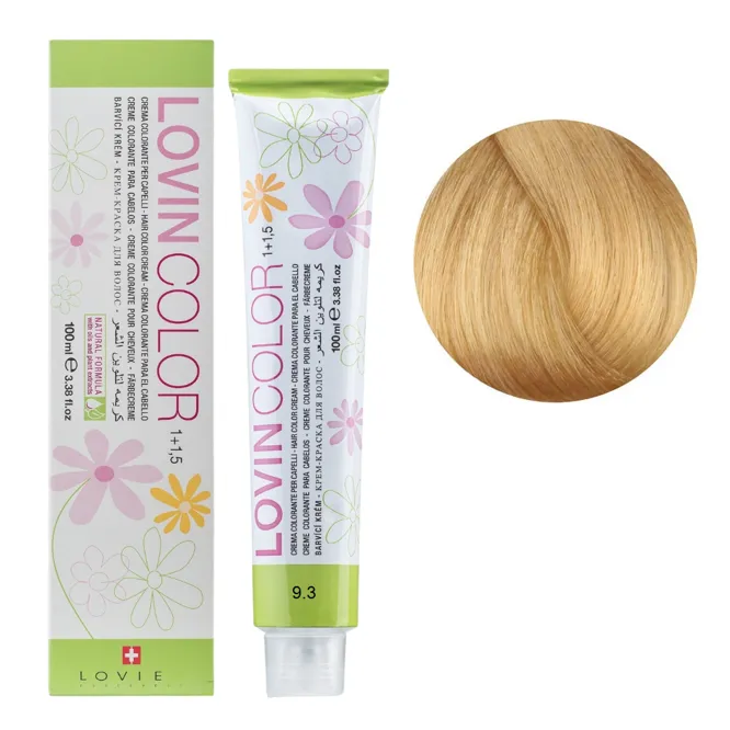 9/3 Стійка крем-фарба для волосся, 100мл  Hair color cream Lovin Color LOVIEN Essential