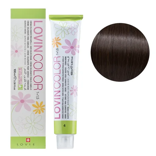 4 Стійка крем-фарба для волосся, 100мл  Hair color cream Lovin Color LOVIEN Essential