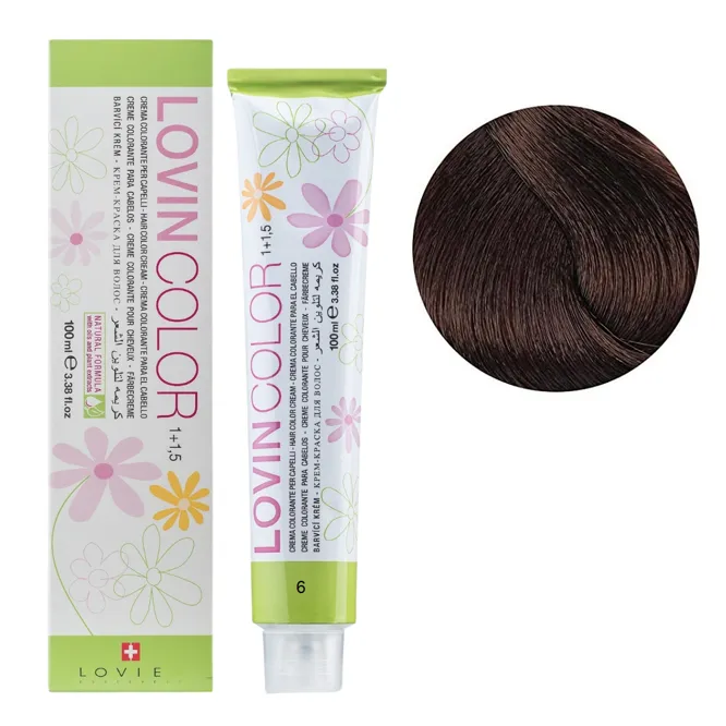 6 Стійка крем-фарба для волосся, 100мл  Hair color cream Lovin Color LOVIEN Essential