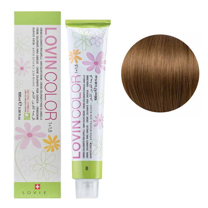 8 Стійка крем-фарба для волосся, 100мл  Hair color cream Lovin Color LOVIEN Essential