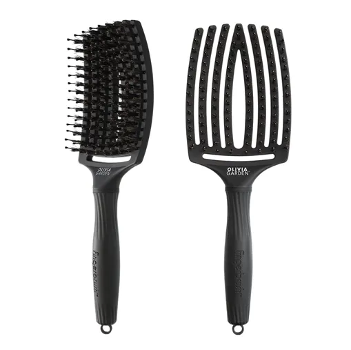 Щітка для волосся комбінована нейлон з щетиною FINGERBRUSH  ICONIC BOAR&amp;NYLON Колір: Full Black "L"  ID1731 Olivia Garden