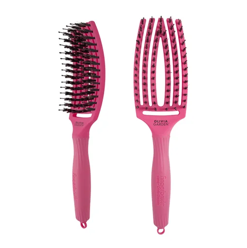 Щітка для волосся комбінована нейлон з щетиною FINGERBRUSH  ICONIC BOAR&amp;NYLON Колір: Hot Pink "M" ID1200 Olivia Garden 