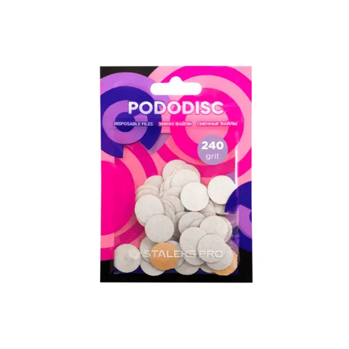 Змінні файли БІЛІ для педикюрного диска 240 грит EXPERT PODODISC "S" (50 шт) PDF-15-240w STALEKS PRO