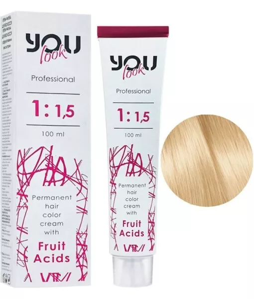 10 екстрасвітлий блондин Крем-фарба стійка з фруктовими кислотами, 100 мл You look Professional