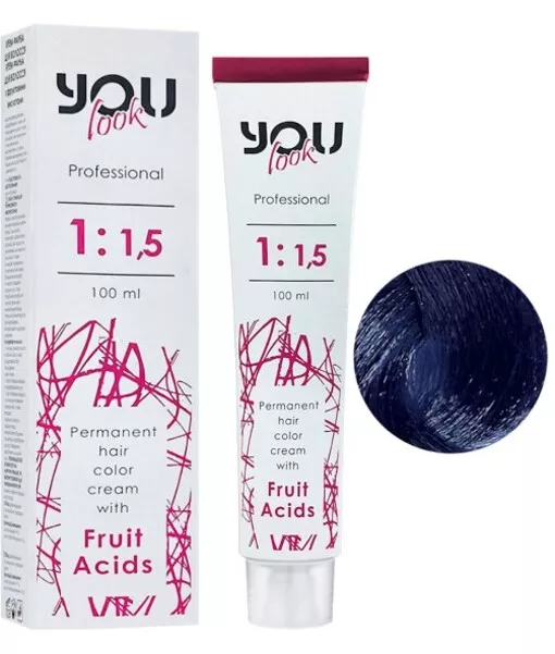 Синій коректор (Blue) Крем-фарба стійка з фруктовими кислотами, 100 мл You look Professional