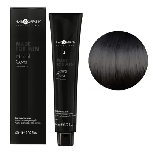2 коричневий Стійка крем-фарба для чоловіків, 60 мл Natural Cover MADE FOR MEN Hair Company